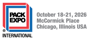 Pack Expo International, October 18-21, 2026 at the McCormick Place in Chicago, IL